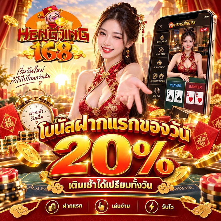 โบนัสฝากแรกของวัน 20% เติมเช้าได้เปรียบทั้งวัน